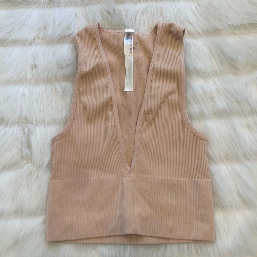 Out From Under Deep V Crop Tank (S)